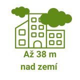 Až 38 m nad zemí